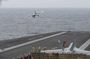 403-6288 USS Reagan - From Vulture's Row - F-18 Hornet